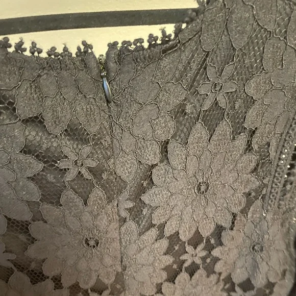 NWT Pretty Little Thing black lace long sleeve knee length dress size 12 - Picture 5 of 6